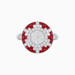 Load image into Gallery viewer, Vintage Inspired Round Illusion Diamond Ring - Shahin Jewelry