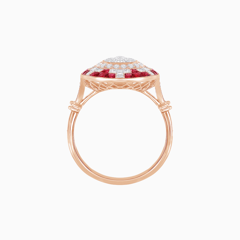Vintage Inspired Round Illusion Diamond Ring - Shahin Jewelry