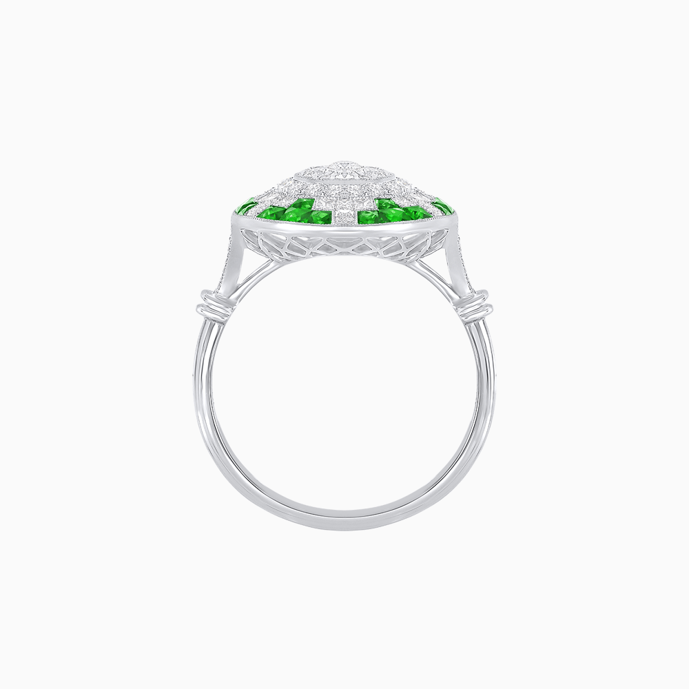Vintage Inspired Round Illusion Diamond Ring - Shahin Jewelry
