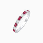 Load image into Gallery viewer, Vintage Inspired Sapphire and Diamond Brilliance Eternity Band - Shahin Jewelry