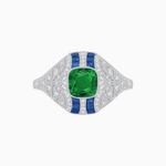 Load image into Gallery viewer, Vintage Inspired Sapphire & Diamond Ring - Shahin Jewelry