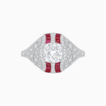 Load image into Gallery viewer, Vintage Inspired Sapphire & Diamond Ring - Shahin Jewelry