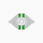 Load image into Gallery viewer, Vintage Inspired Sapphire & Diamond Ring - Shahin Jewelry