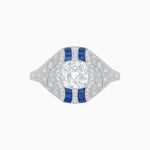 Load image into Gallery viewer, Vintage Inspired Sapphire & Diamond Ring - Shahin Jewelry