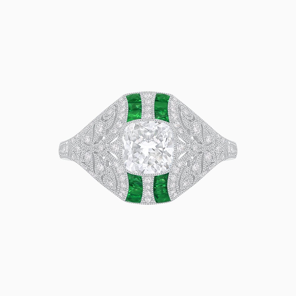 Vintage Inspired Sapphire & Diamond Ring - Shahin Jewelry