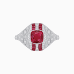 Load image into Gallery viewer, Vintage Inspired Sapphire & Diamond Ring - Shahin Jewelry