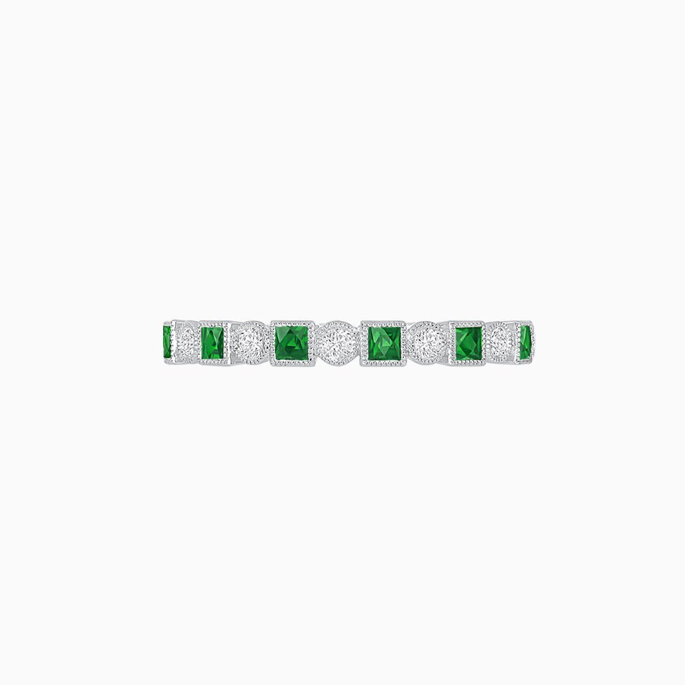Vintage Inspired Stackable Half Band - Shahin Jewelry