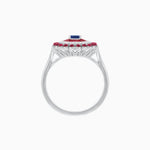 Load image into Gallery viewer, Vintage Inspired Triple Halo Pear-Shaped Ring with Customizable French-Cut and Cabochon Gemstones - Shahin Jewelry