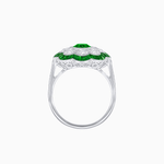 Load image into Gallery viewer, Vintage Style Floral Ring with Round Center Stone, Diamond Halo and French-Cut Gemstone Petals - Shahin Jewelry