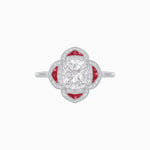 Load image into Gallery viewer, Vintage Style flower - shaped Ring with Diamond - Shahin Jewelry
