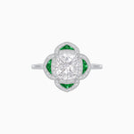Load image into Gallery viewer, Vintage Style flower - shaped Ring with Diamond - Shahin Jewelry