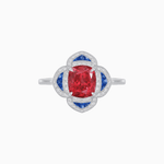 Load image into Gallery viewer, Vintage Style flower - shaped Ring with Gemstone - Shahin Jewelry