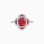 Load image into Gallery viewer, Vintage Style flower - shaped Ring with Gemstone - Shahin Jewelry