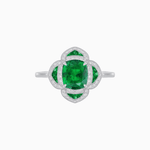 Load image into Gallery viewer, Vintage Style flower - shaped Ring with Gemstone - Shahin Jewelry