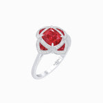 Load image into Gallery viewer, Vintage Style flower - shaped Ring with Gemstone - Shahin Jewelry