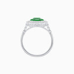 Load image into Gallery viewer, Vintage Style Marquise Ring with French-Cut Gemstone Halo and Scalloped Diamond Border - Shahin Jewelry