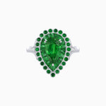 Load image into Gallery viewer, Vintage Style Pear Shape Mosaic Ring with French-Cut and Cabochon Borders - Shahin Jewelry