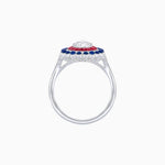 Load image into Gallery viewer, Vintage Style Pear Shape Mosaic Ring with French-Cut and Cabochon Borders - Shahin Jewelry