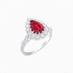 Load image into Gallery viewer, Vintage Style Pear - Shaped Halo Ring with Customizable Center Stone - Shahin Jewelry