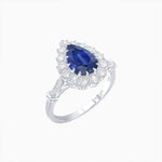 Load image into Gallery viewer, Vintage Style Pear - Shaped Halo Ring with Customizable Center Stone - Shahin Jewelry