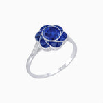 Load image into Gallery viewer, VVintage Inspired Floral Calibré-Cut Gemstone Petal Halo Ring - Shahin Jewelry