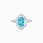 Load image into Gallery viewer, 14K White Gold Apatite and Diamond Ring – Classic Collection - Shahin Jewelry
