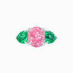 Load image into Gallery viewer, 14K White Gold Three - Stone Morganite and Apatite Ring – Classic Collection - Shahin Jewelry
