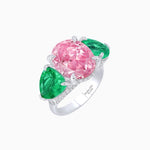 Load image into Gallery viewer, 14K White Gold Three - Stone Morganite and Apatite Ring – Classic Collection - Shahin Jewelry
