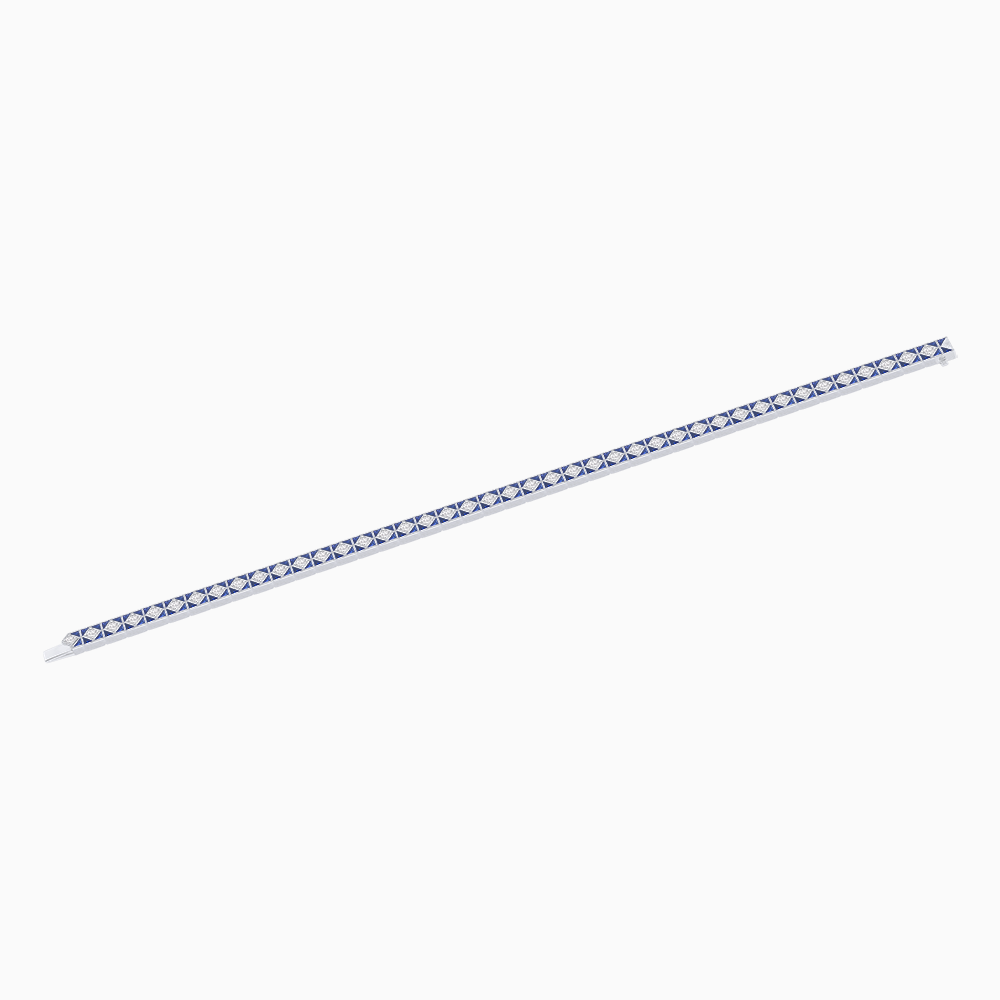 Art Deco Inspired Geometric Gemstone and Diamond Bracelet