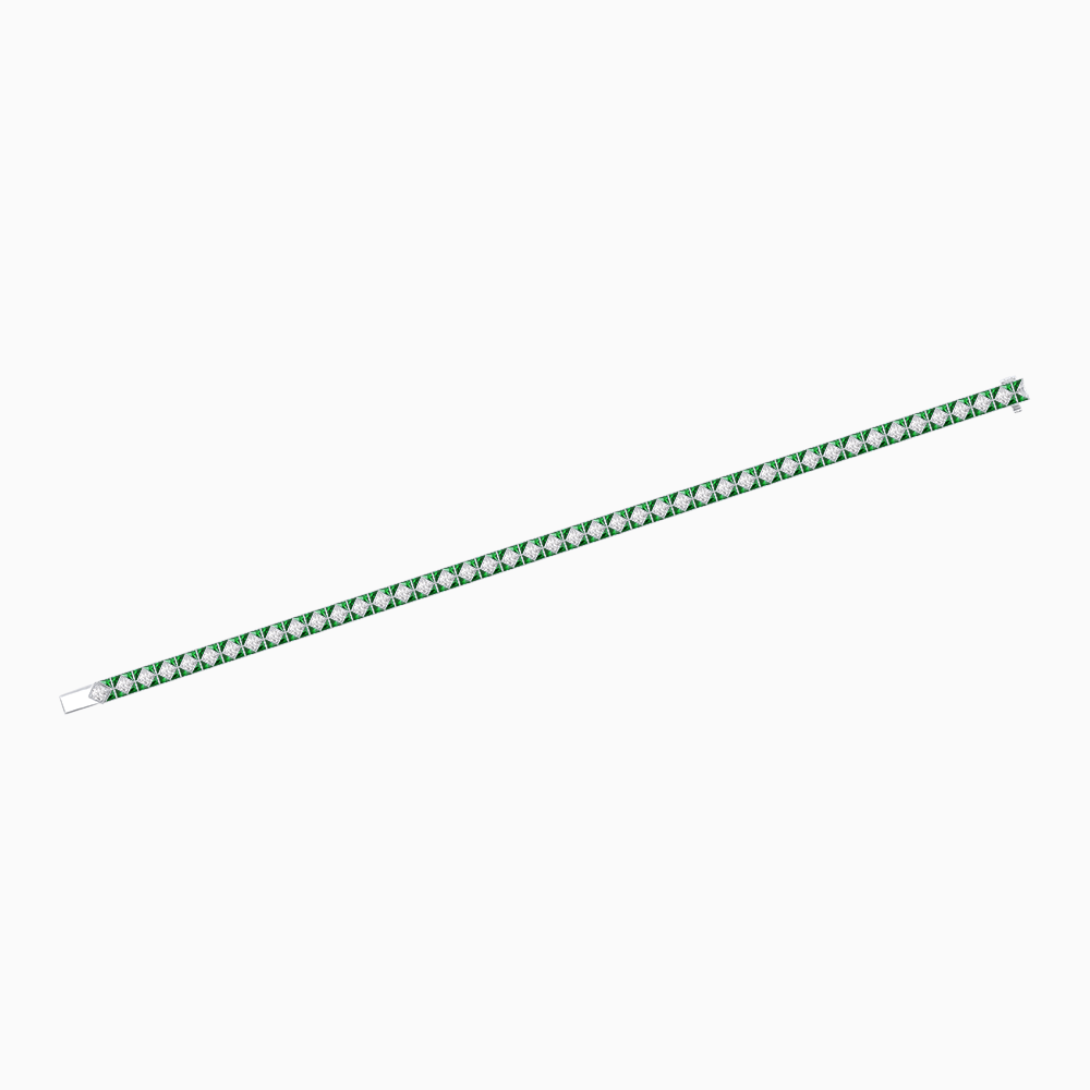 Art Deco Inspired Geometric Gemstone and Diamond Bracelet