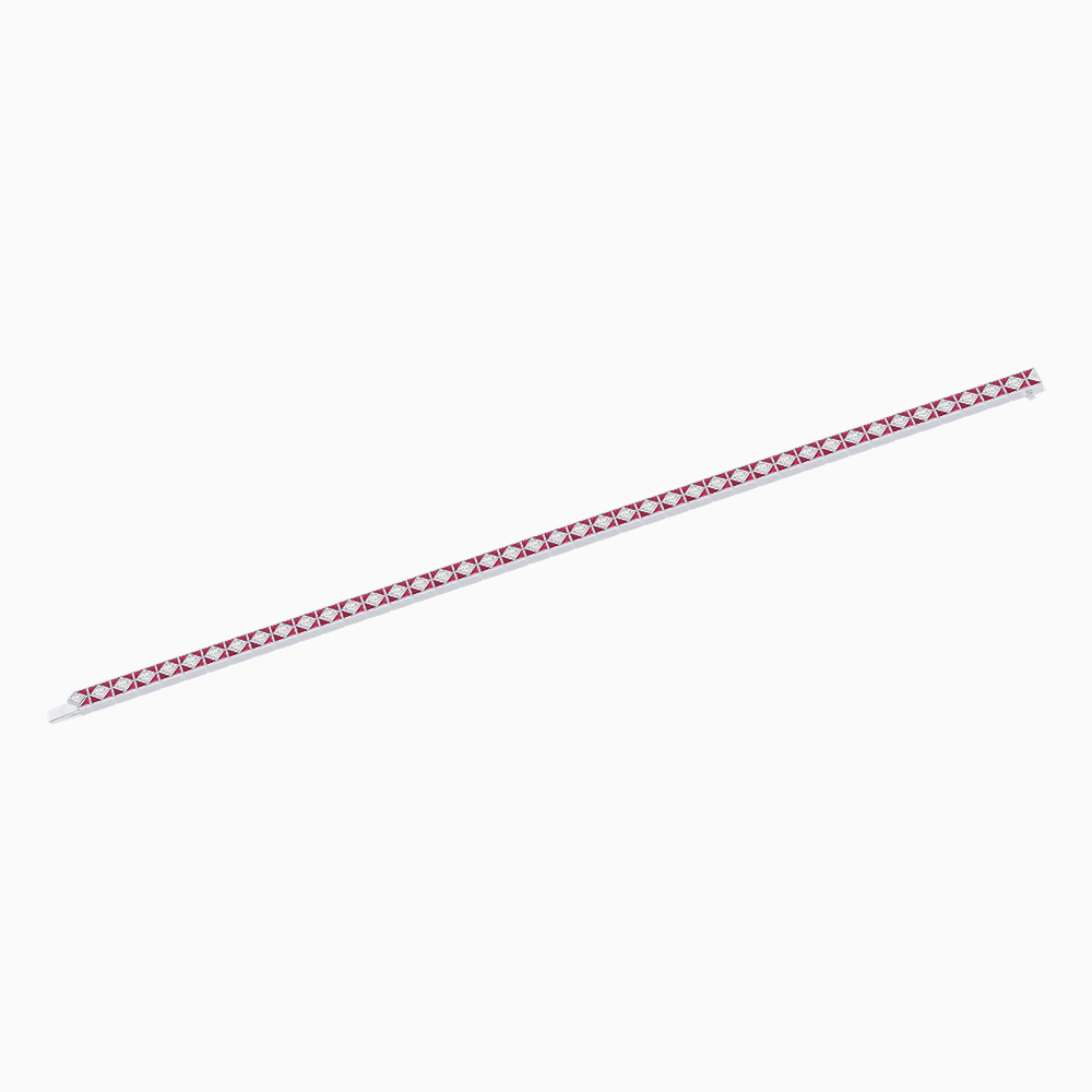 Art Deco Inspired Geometric Gemstone and Diamond Bracelet