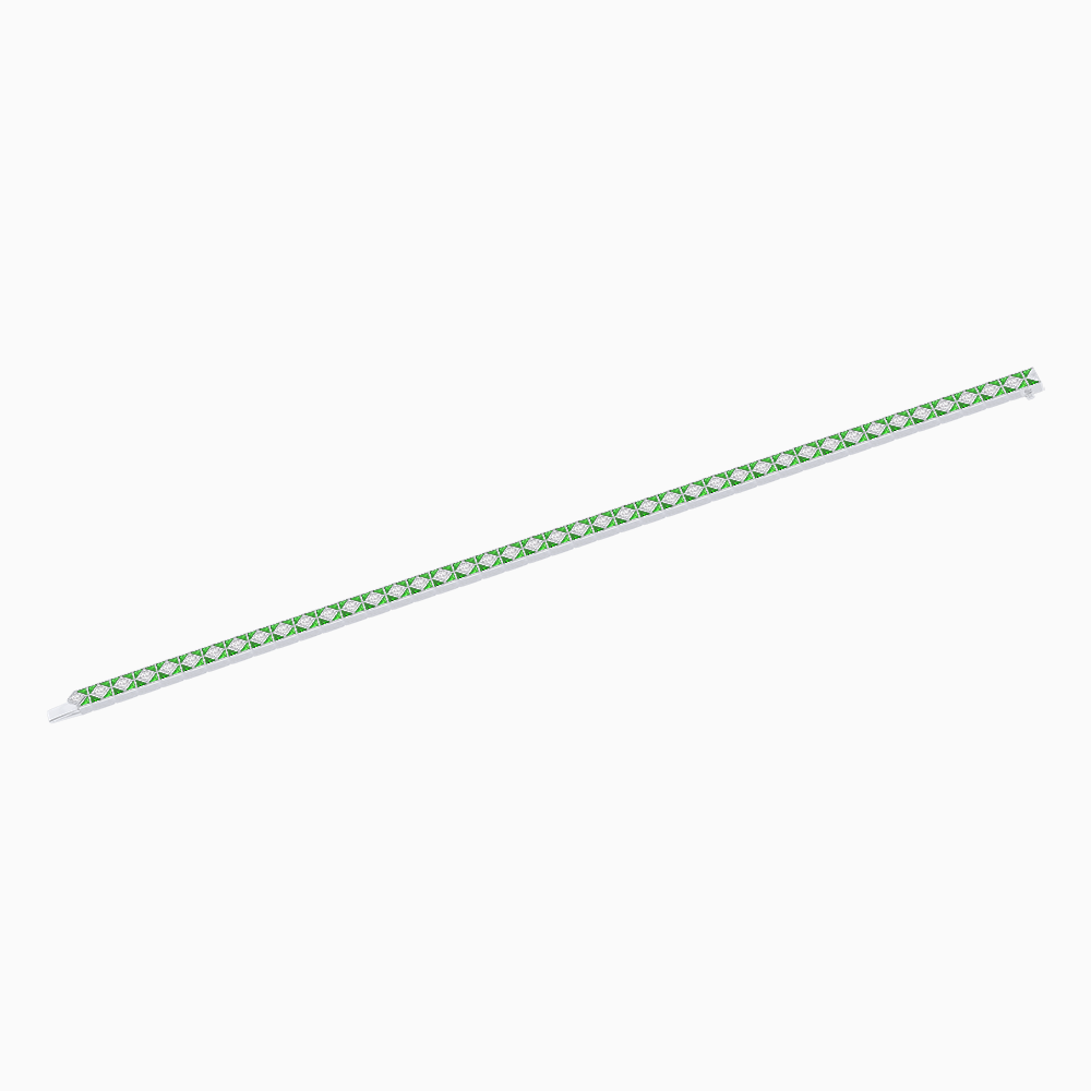 Art Deco Inspired Geometric Gemstone and Diamond Bracelet