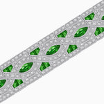 Load image into Gallery viewer, Art Deco Inspired Marquise Gemstone &amp; Diamond Link Bracelet