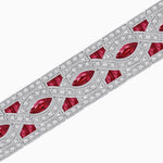 Load image into Gallery viewer, Art Deco Inspired Marquise Gemstone &amp; Diamond Link Bracelet