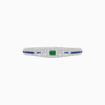 Load image into Gallery viewer, Art Deco Inspired Bracelet with Emerald Cut Center and Gemstones (Mounting)