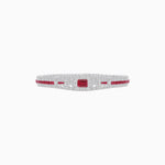 Load image into Gallery viewer, Art Deco Inspired Bracelet with Emerald Cut Center and Gemstones (Mounting)