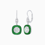 Load image into Gallery viewer, Cushion Halo Drop Earrings with Diamond and Gemstone | Mounting
