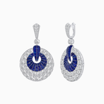 Load image into Gallery viewer, Art Deco Inspired Calibré Cut Gemstone Spiral Disc Earrings