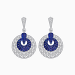 Load image into Gallery viewer, Art Deco Inspired Calibré Cut Gemstone Spiral Disc Earrings