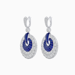 Load image into Gallery viewer, Art Deco Inspired Calibré Cut Gemstone Spiral Disc Earrings