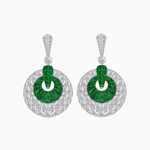 Load image into Gallery viewer, Art Deco Inspired Calibré Cut Gemstone Spiral Disc Earrings