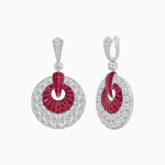 Load image into Gallery viewer, Art Deco Inspired Calibré Cut Gemstone Spiral Disc Earrings