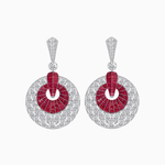 Load image into Gallery viewer, Art Deco Inspired Calibré Cut Gemstone Spiral Disc Earrings