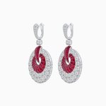 Load image into Gallery viewer, Art Deco Inspired Calibré Cut Gemstone Spiral Disc Earrings