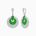 Load image into Gallery viewer, Art Deco Inspired Calibré Cut Gemstone Spiral Disc Earrings