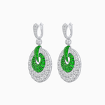 Load image into Gallery viewer, Art Deco Inspired Calibré Cut Gemstone Spiral Disc Earrings