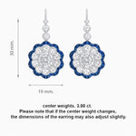 Load image into Gallery viewer, Vintage Floral Dangle Earrings with Diamond Halo and Calibre-Cut Gemstone Accents