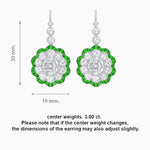 Load image into Gallery viewer, Vintage Floral Dangle Earrings with Diamond Halo and Calibre-Cut Gemstone Accents