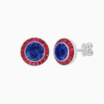 Load image into Gallery viewer, Art Deco Inspired Stud Target Earrings