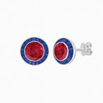 Load image into Gallery viewer, Art Deco Inspired Stud Target Earrings